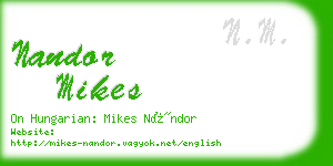 nandor mikes business card